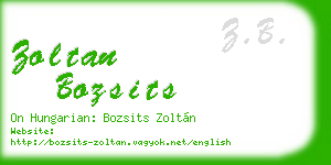 zoltan bozsits business card