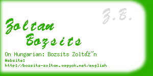 zoltan bozsits business card